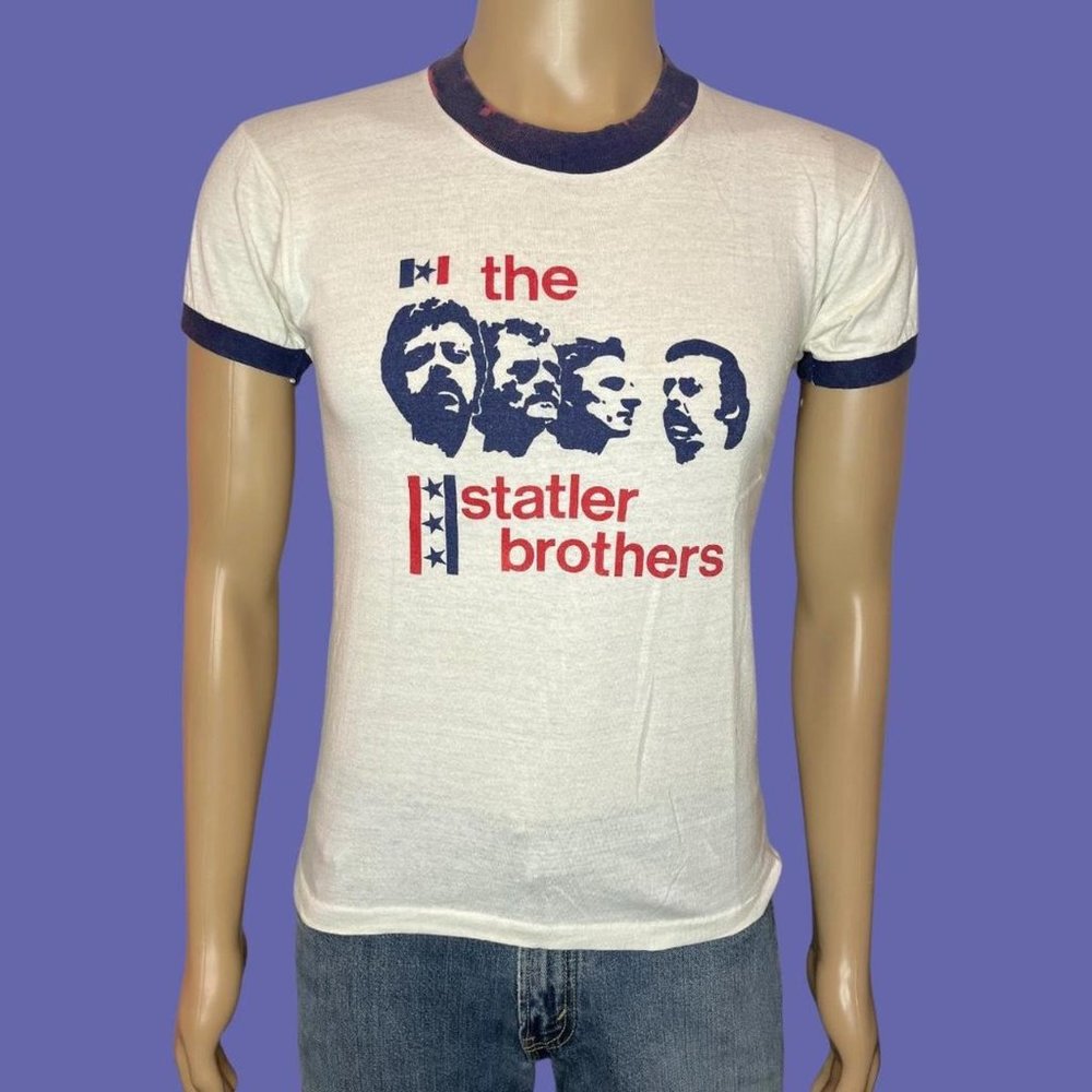 Vintage 70s The Statler Brothers Ringer Band Music Tour Merch T Shirt Size Small